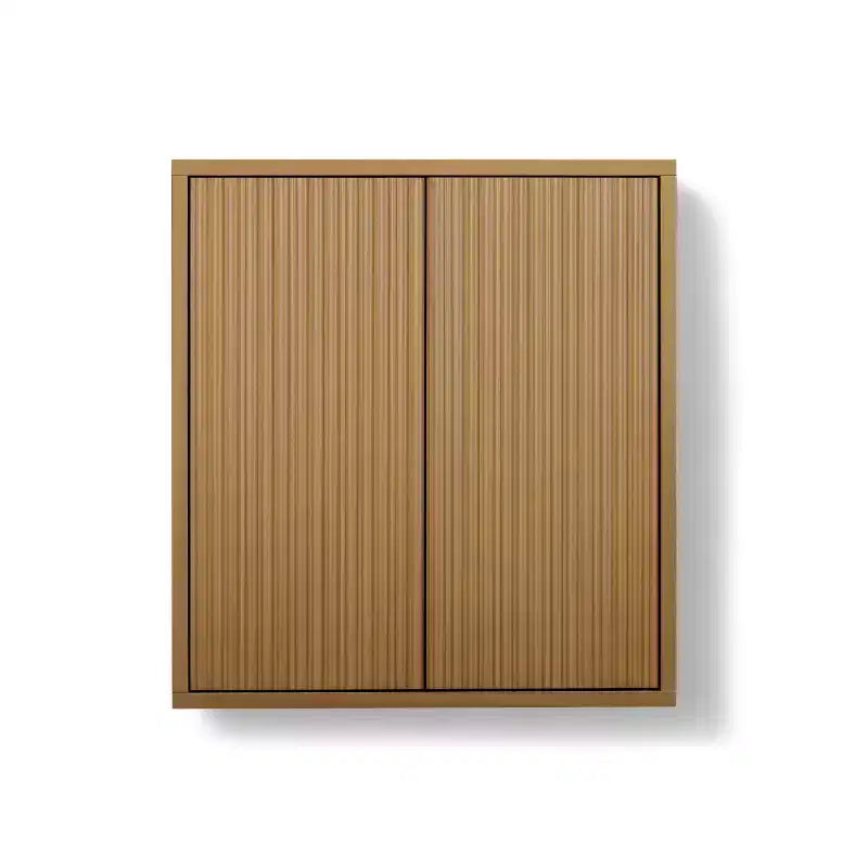 Armoire murale bohème moderne à 2 portes avec bois massif et façades cannelées contemporaines