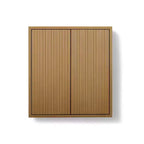 Armoire murale bohème moderne à 2 portes avec bois massif et façades cannelées contemporaines
