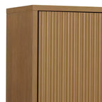 Armoire murale bohème moderne à 2 portes avec bois massif et façades cannelées contemporaines