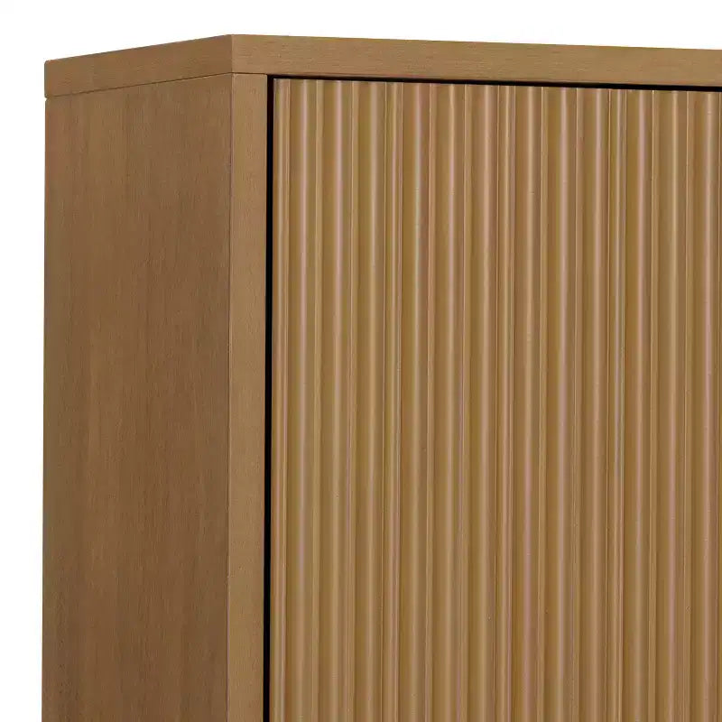 Armoire murale bohème moderne à 2 portes avec bois massif et façades cannelées contemporaines