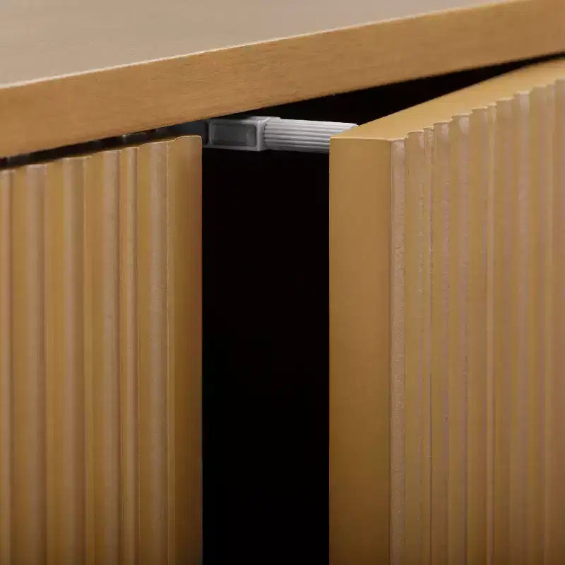 Armoire murale bohème moderne à 2 portes avec bois massif et façades cannelées contemporaines