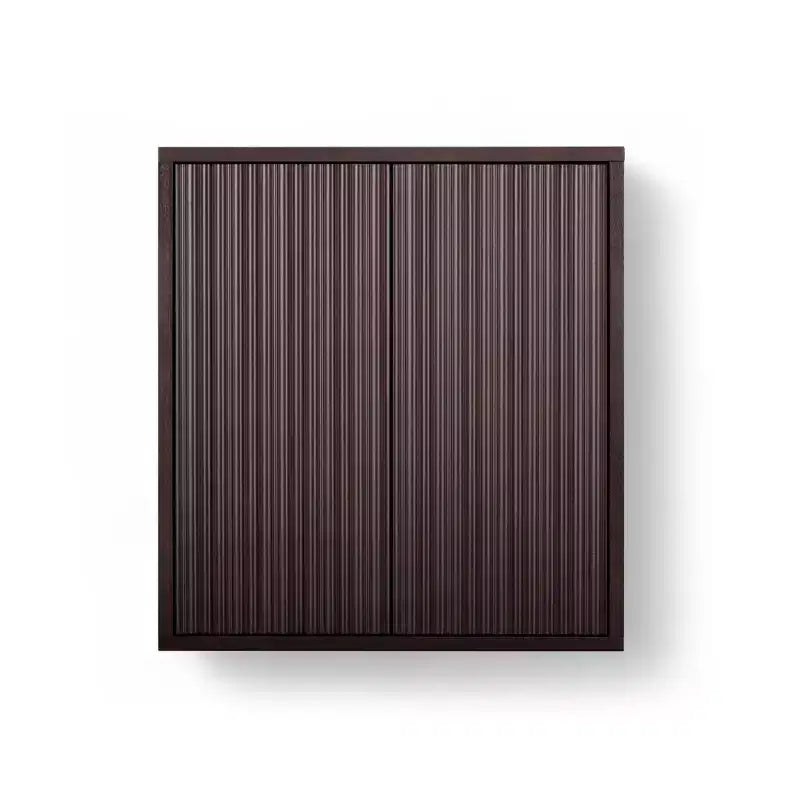 Armoire murale bohème moderne à 2 portes avec bois massif et façades cannelées contemporaines