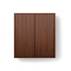 Armoire murale bohème moderne à 2 portes avec bois massif et façades cannelées contemporaines