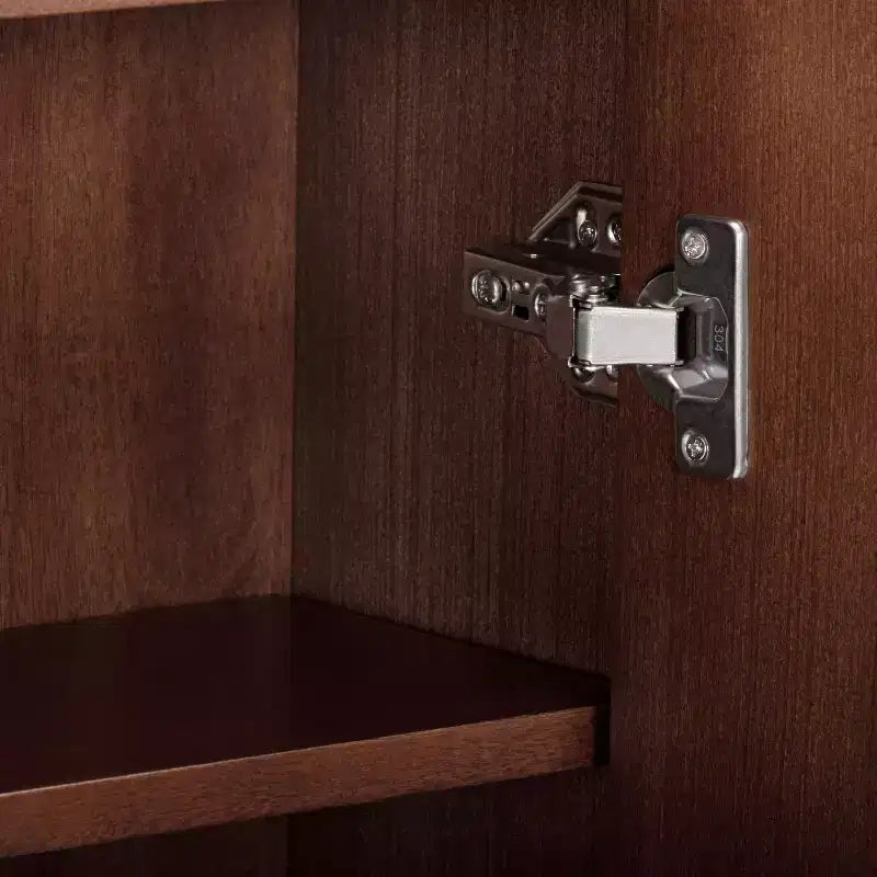 Armoire murale bohème moderne à 2 portes avec bois massif et façades cannelées contemporaines