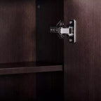 Armoire murale bohème moderne à 2 portes avec bois massif et façades cannelées contemporaines