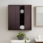 Teamson Home Tremolo Modern Boho 2-Door Wall Cabinet with Solid Wood & Contemporary Fluted Fronts