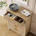 Petits espaces, commode à 5 tiroirs cannelée, style ferme moderne, meuble en bois pour chambre à coucher