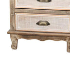 Armoire de rangement rustique en bois massif avec porte décorative découpée et 2 tiroirs
