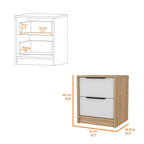 Table de chevet élégante et fonctionnelle à 2 tiroirs pour chambre à coucher ou salon