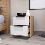 Table de chevet élégante et fonctionnelle à 2 tiroirs pour chambre à coucher ou salon
