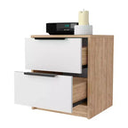 Table de chevet élégante et fonctionnelle à 2 tiroirs pour chambre à coucher ou salon