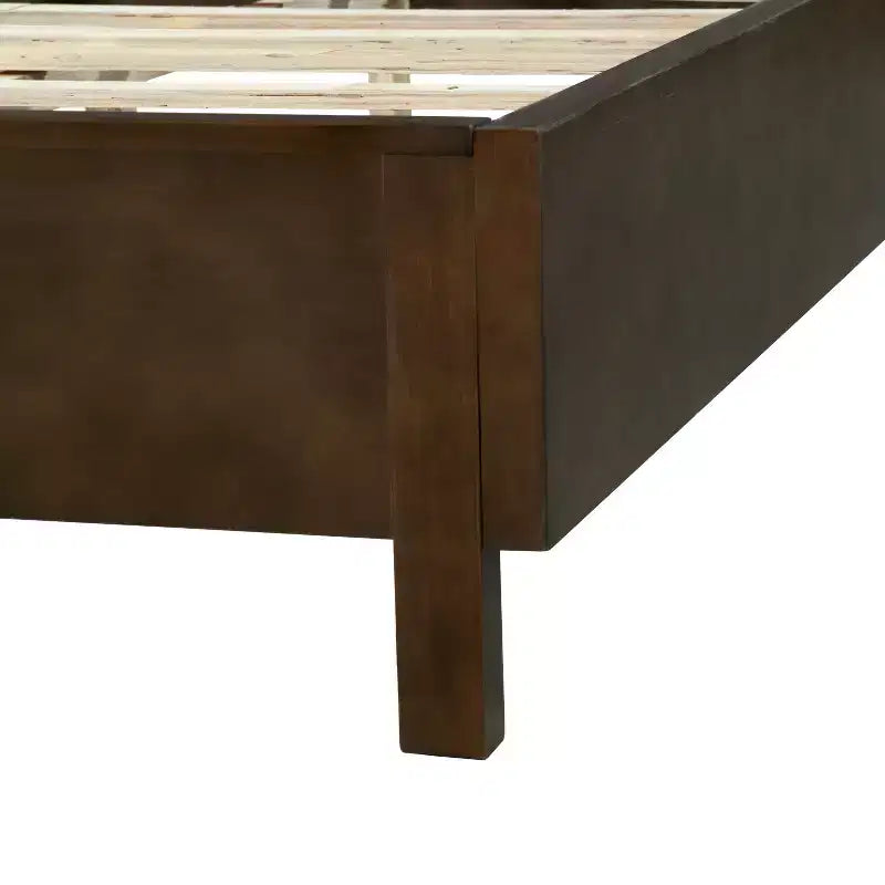 Queen/King Size Platform Bed Frame with Vertical Slat Headboard, Modern Rustic Bed, No Box Spring Needed
