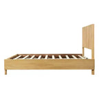 Cadre de lit plateforme Queen/King avec tête de lit à lattes verticales, lit rustique moderne, aucun sommier tapissier requis