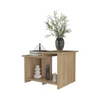 Table basse avec rangement ouvert, finition mélaminée, Chêne Naturel