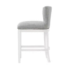 Miranda Tabouret de bar pivotant hauteur comptoir, blanc, 36 po, rembourré, cadre en bois d'hévéa