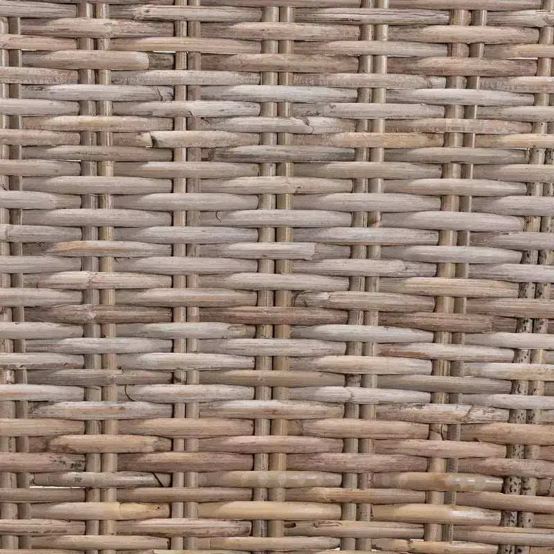 Dining Chair, Brown Natural Rattan & Mahogany Wood, Bohemian Style