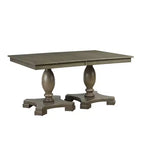 Table à manger 152-244 cm Chêne gris, Table de cuisine pour 6 avec double piédestal
