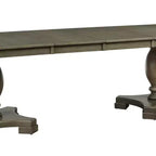 Table à manger 152-244 cm Chêne gris, Table de cuisine pour 6 avec double piédestal