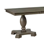 Table à manger 152-244 cm Chêne gris, Table de cuisine pour 6 avec double piédestal