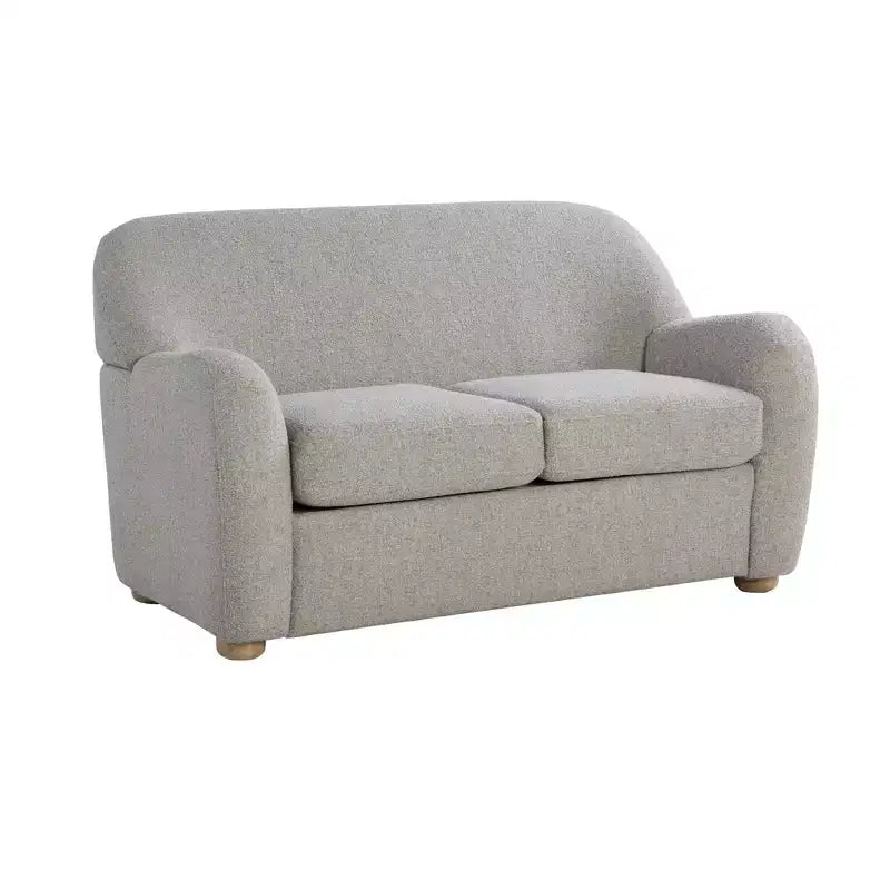 Jade Loveseat, Pebble Boucle Upholstery, Pocket Coil Support, Wood Frame
