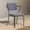 Chaise en tissu Cargo 24 po gris/gris anthracite, revêtement en lin, structure en métal, design capitonné