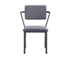Chaise en tissu Cargo 24 po gris/gris anthracite, revêtement en lin, structure en métal, design capitonné