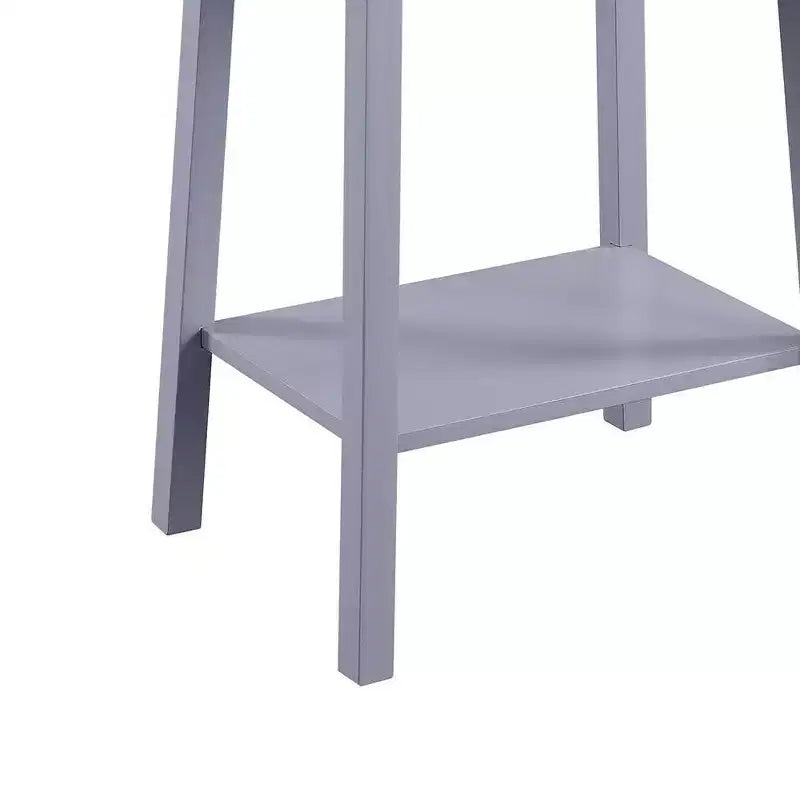 18" Accent Table with Drawer, Gray Wood Composite