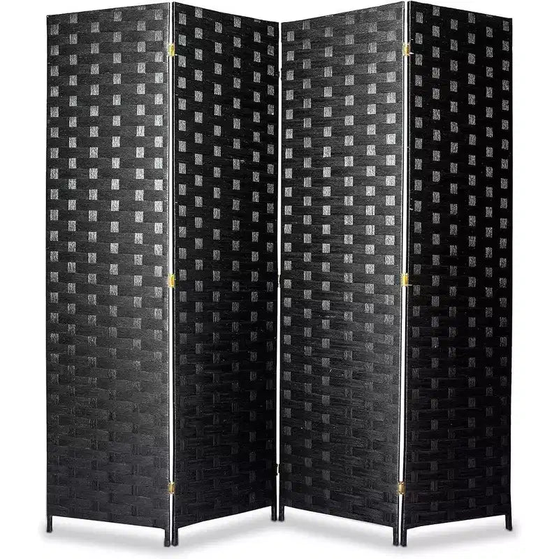 4-Panel Room Divider, Japanese-Inspired Folding Privacy Screen with Two-Way Hinges
