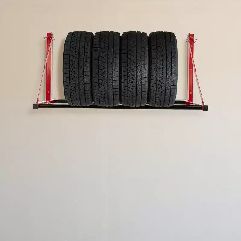 32 to 50" Adjustable Tire Storage Rack, Wall-Mounted Powder-Coated Steel, 300 lb Capacity